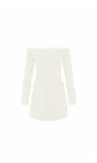 Off-Shoulder Fitted Mini Blazer Dress 