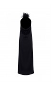 Ostrich Feather Silk Slip Maxi Dress
