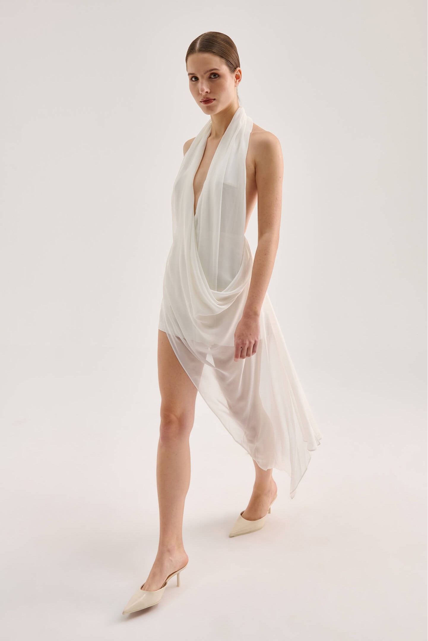 Chiffon Mini Draped Dress Chiffon Mini Draped Dress