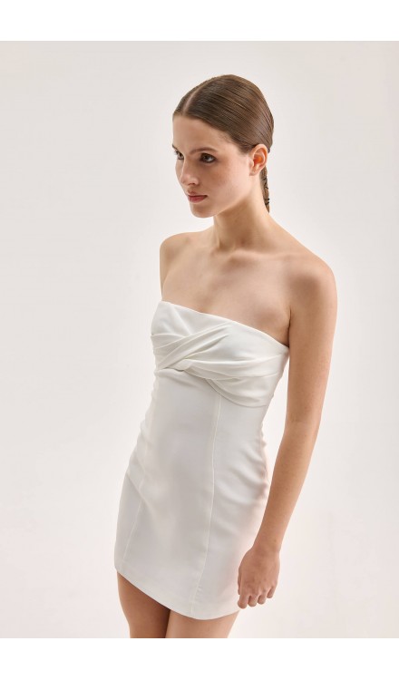 Draped Strapless Mini Dress Draped Strapless Mini Dress