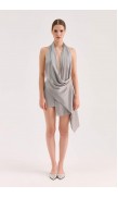 Silk Mini Draped Dress
