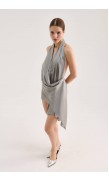 Silk Mini Draped Dress
