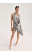 Silk Mini Draped Dress