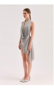 Silk Mini Draped Dress