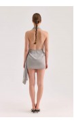 Silk Mini Draped Dress