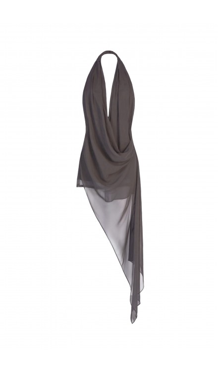 Chiffon Mini Draped Dress