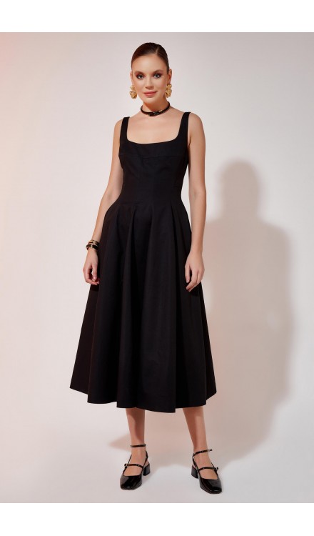 Mid-Length Poplin Dress 