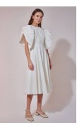 Drawstring Detailed Poplin Mid-Length Dress