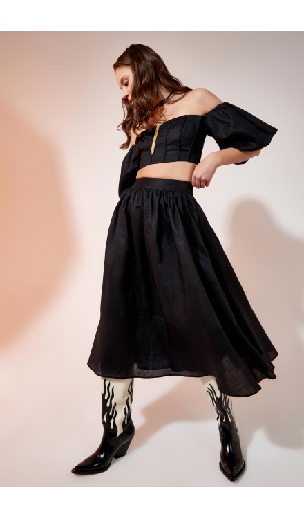 Midi Linen Skirt