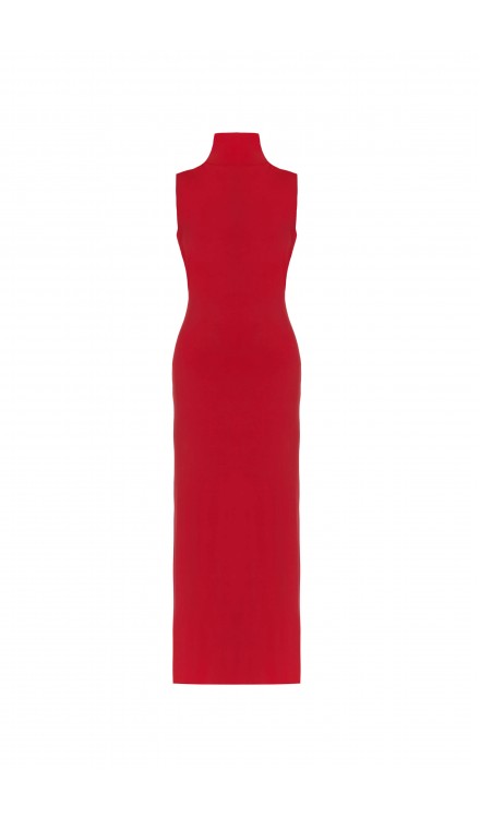 Sleek Sleeveless Jersey Bodycon Dress with Cutout Detail