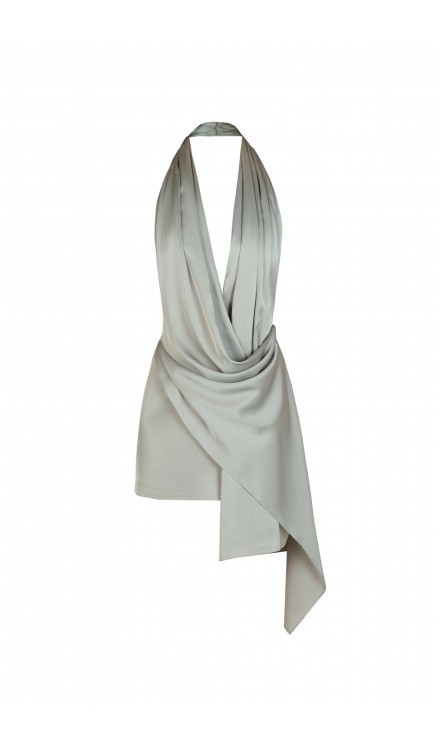 Silk Mini Draped Dress