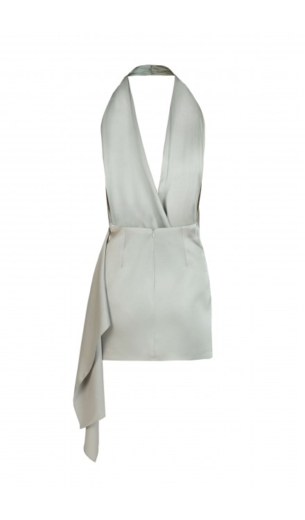 Silk Mini Draped Dress