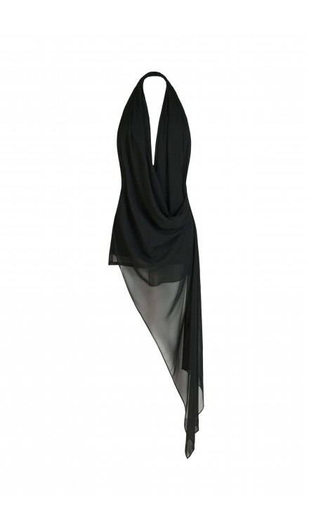 Chiffon Mini Draped Dress