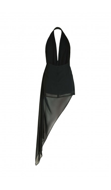 Chiffon Mini Draped Dress