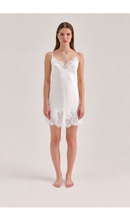 Silk Lace Detailed Mini Cami Dress 