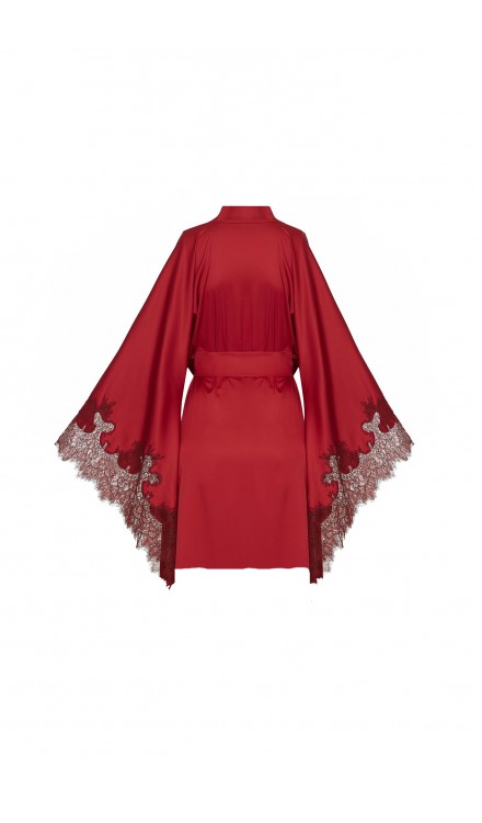 Lace Detailed Mini Robe