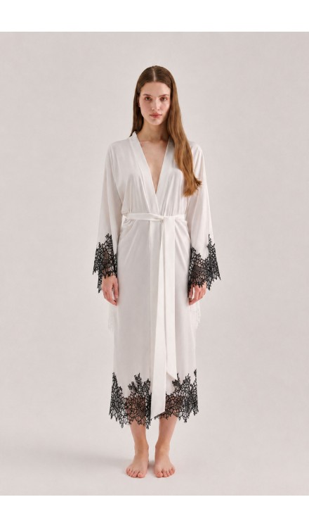  Lace Maxi Silk Robe