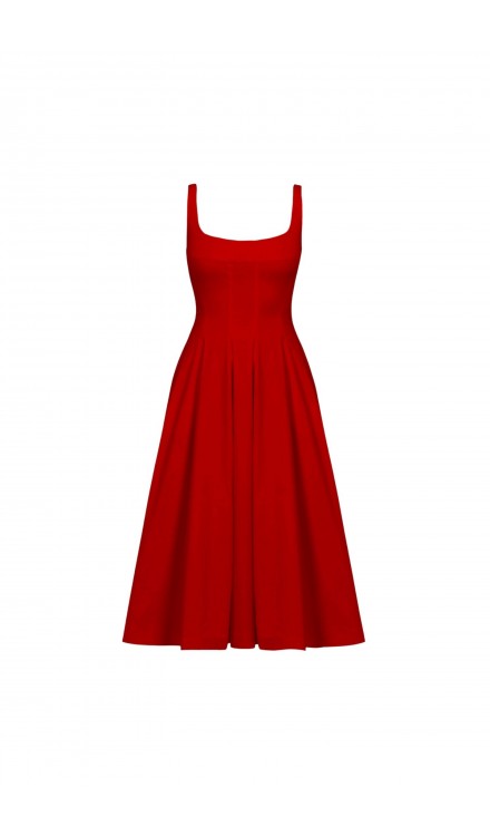 Mid-Length Poplin Dress