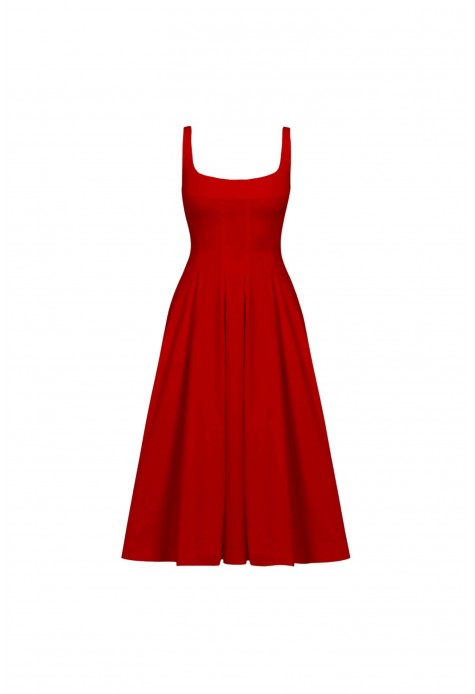 Mid-Length Poplin Dress