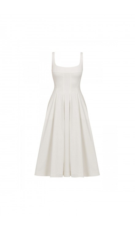 Mid-Length Poplin Dress 
