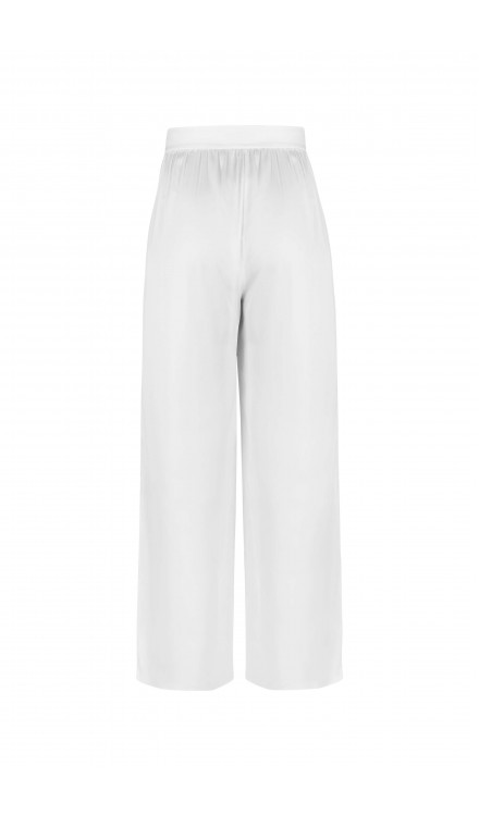High Waist Loose-Fit Silk Pants