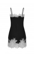 Lace Detailed Straight Neck Mini Dress