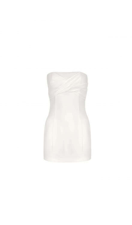 Draped Strapless Mini Dress