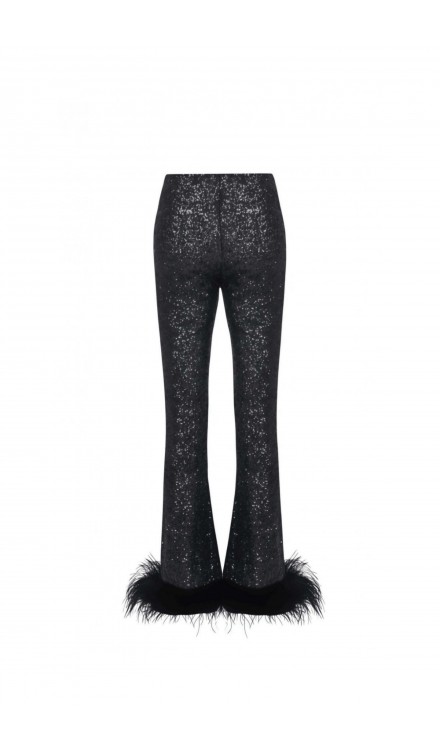 Ostrich Feather Sequined Pants