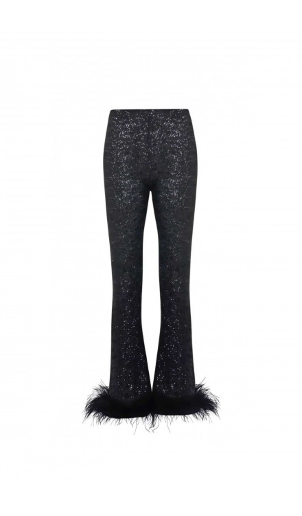 Ostrich Feather Sequined Pants