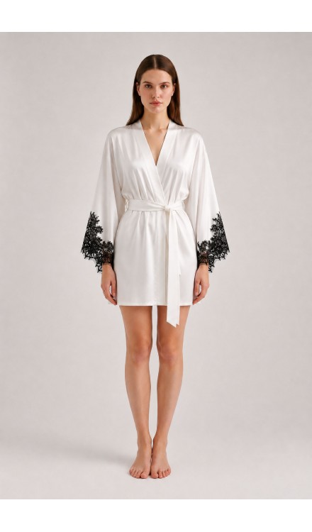 Lace Mini Silk Robe 