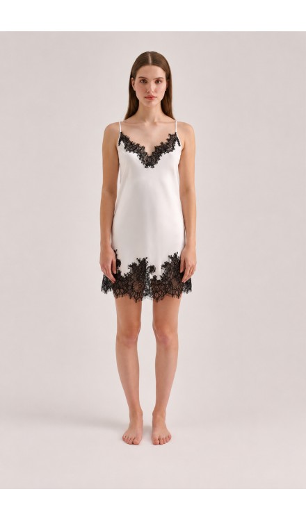 Silk Lace Detailed Mini Cami Dress 