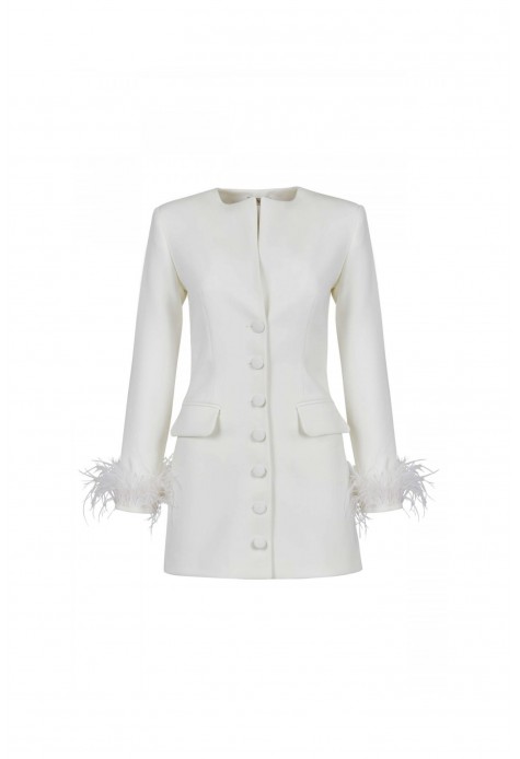 Single-Breasted Fitted Mini Blazer Dress 