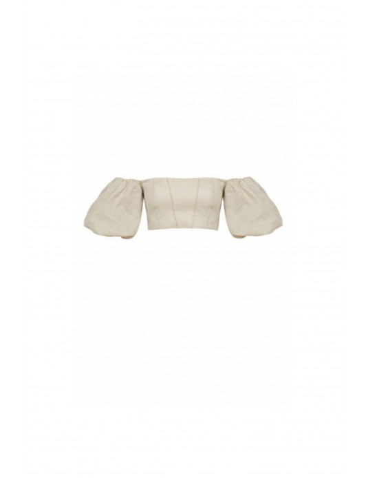 Balloon Sleeve Crop Top