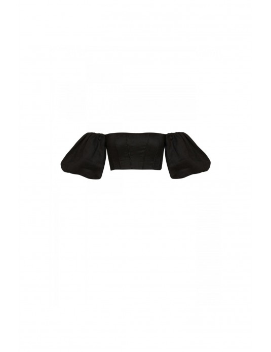 Balloon Sleeve Crop Top