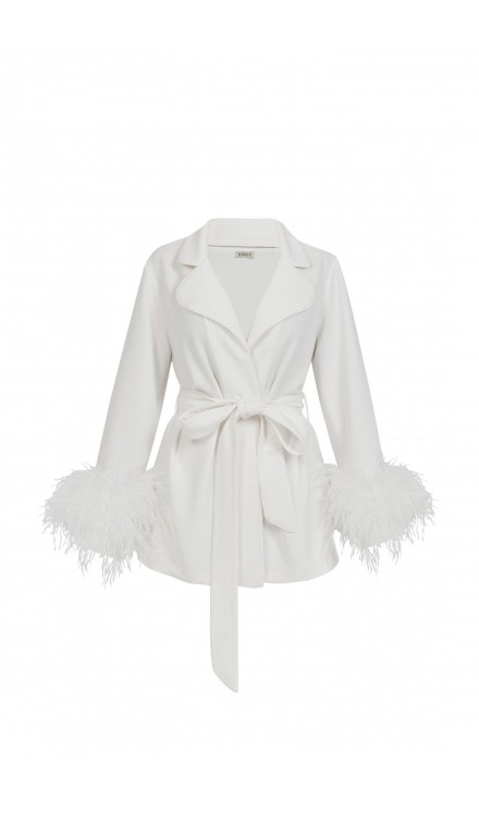 Ostrich Feather Kimono Top