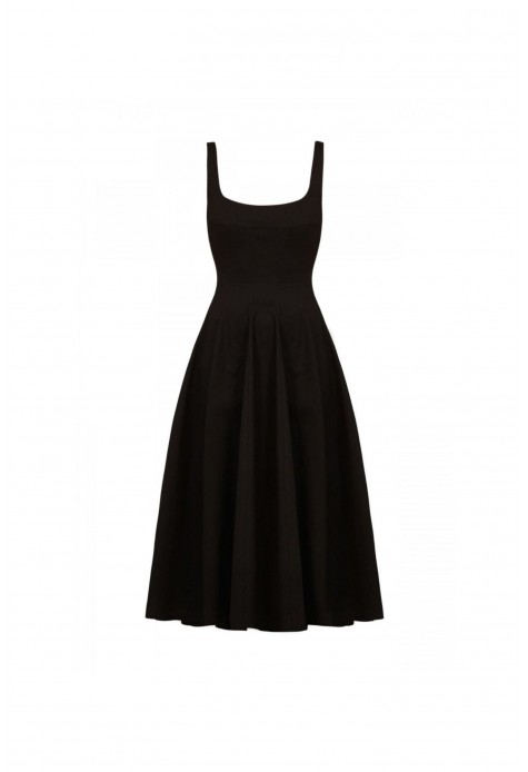 Mid-Length Poplin Dress 