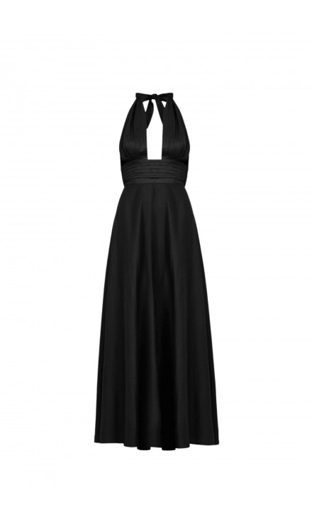 Linen Draped Maxi Dress