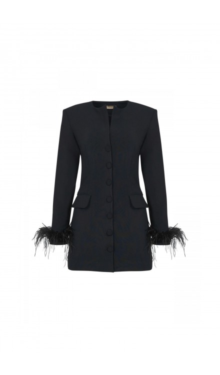 Single-Breasted Fitted Mini Blazer Dress 