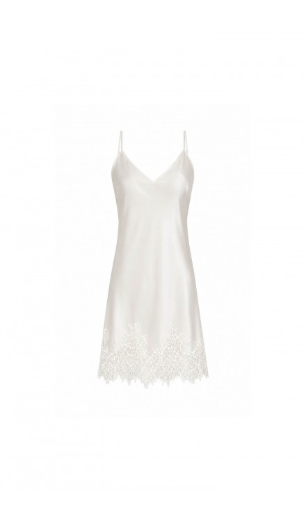 Silk Lace Mini Slip Dress 
