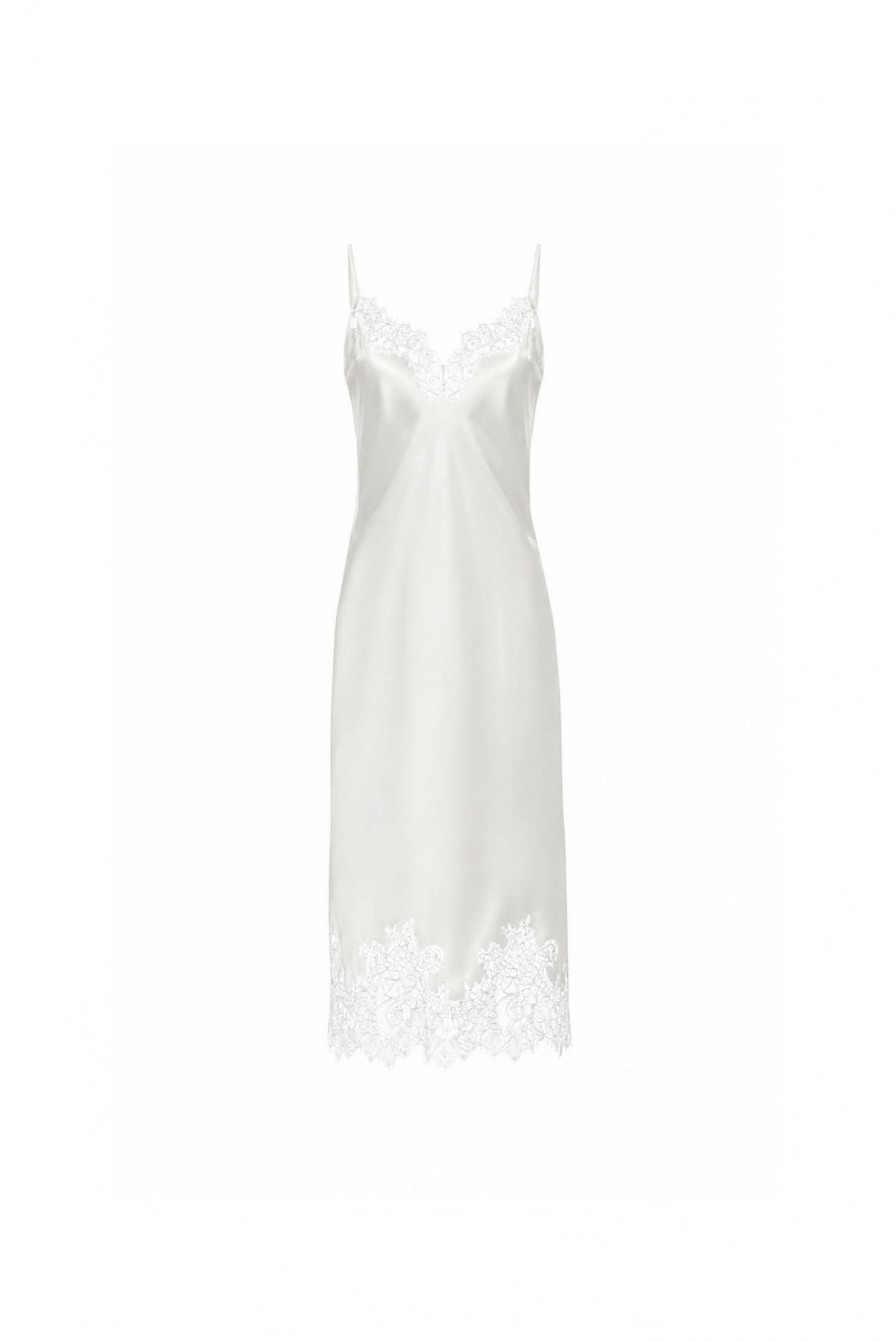 Silk Lace Detailed Midi Cami Dress 